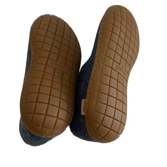 Glerups Wool Shoes Natural Rubber Sole Denim Blue Wool Womens 9 NWOB - Picture 3 of 4
